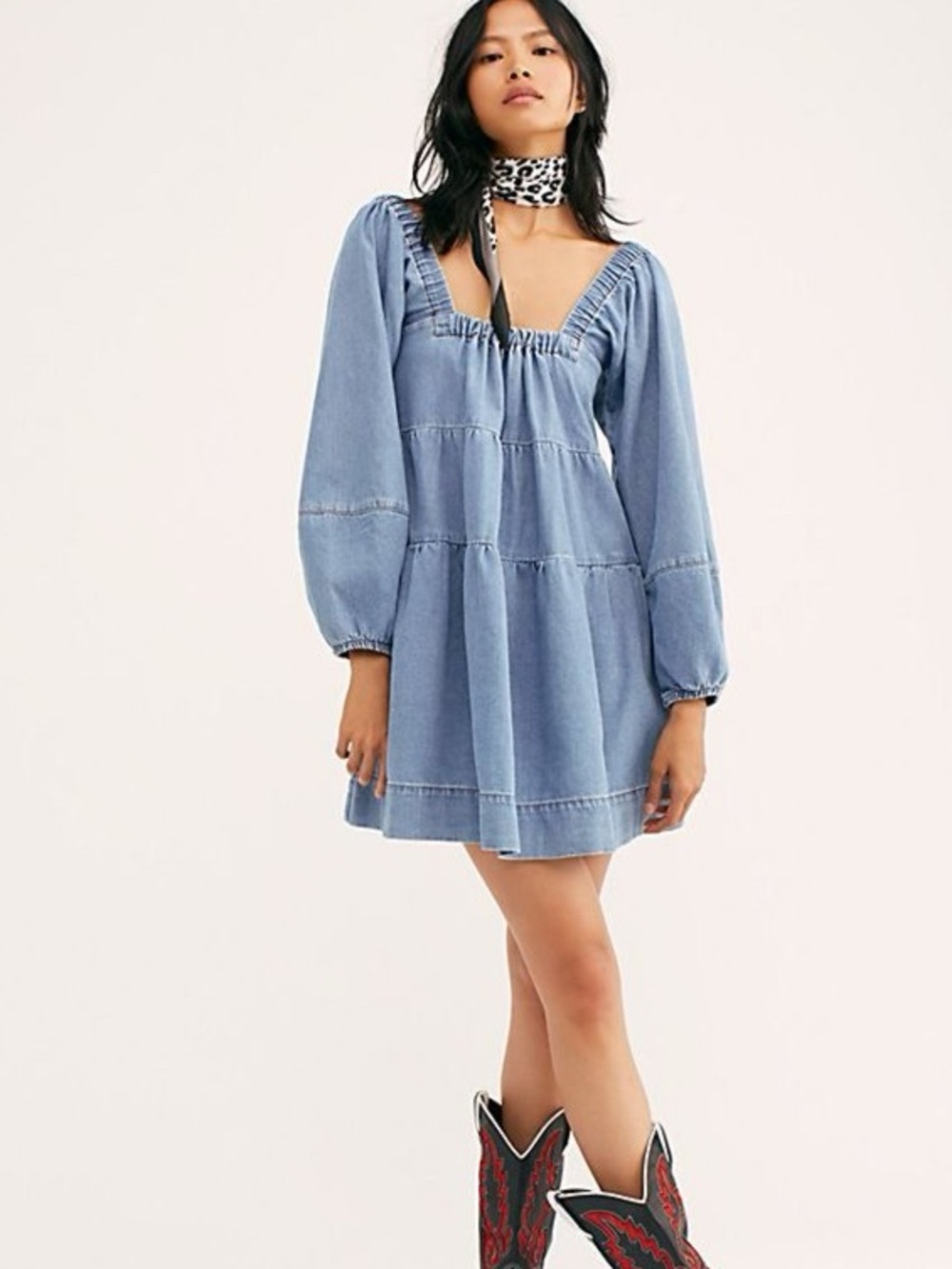 FREE PEOPLE Lou Jean Denim Babydoll Dress, size Small - Picture 12 of 13